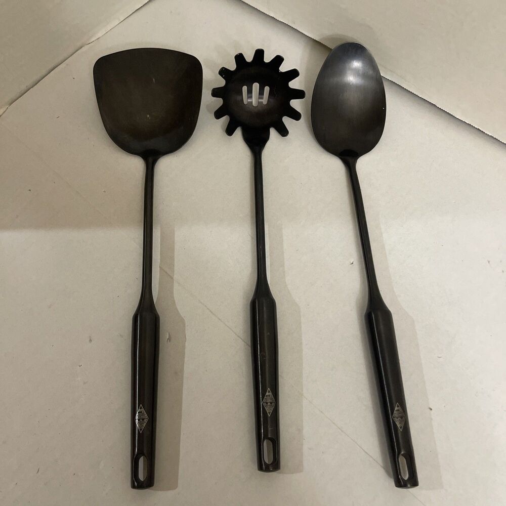 Black Metal Ideal Kitchen Utensil Set 15” Heavy Duty Pasta Claw Spoon Spatula